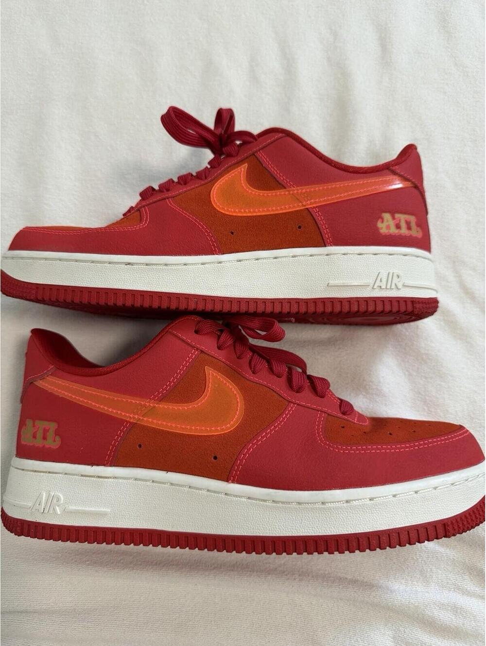 Nike Air Force 1 Low 07 LV8 ATL Atlanta University Red Mens Size 8.5 Sneakers